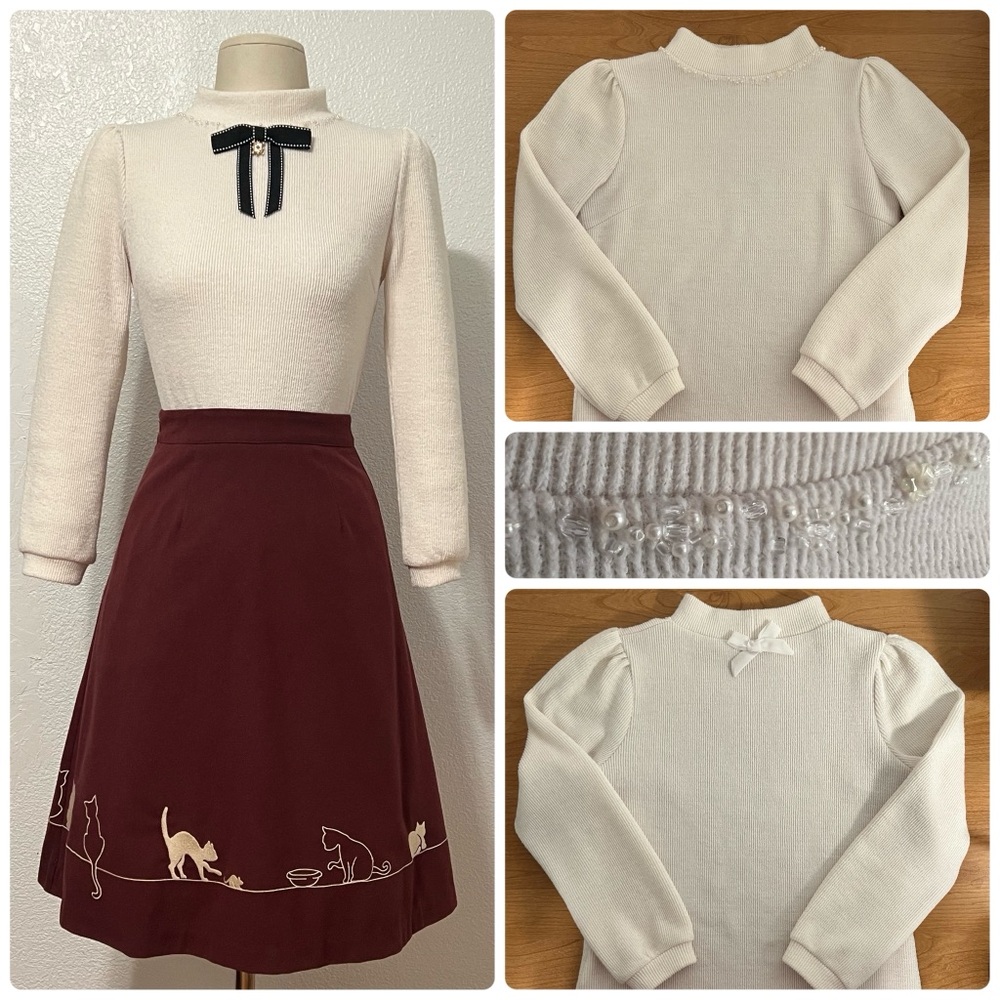 Lodispotto Otome Girly Kei Jirai Coquette Lolita Harajuku Jfashion Knit Blouse